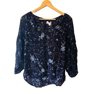 Velvet by Graham & Spencer Malia Floral Print Ruffle Top Size XS NWT